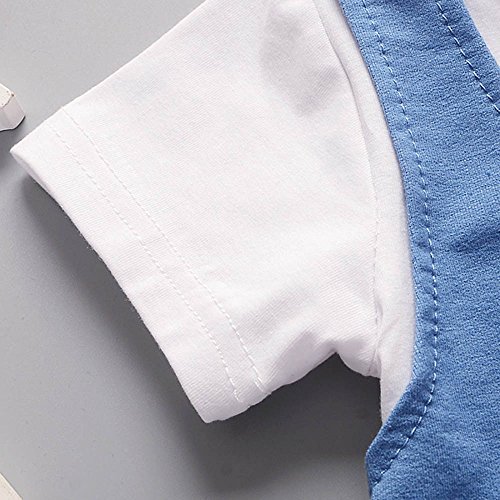 Sharemen Toddler Baby Boys Gentleman Outfits Short Sleeve T-Shirt Pants (White, 12-24 Months)