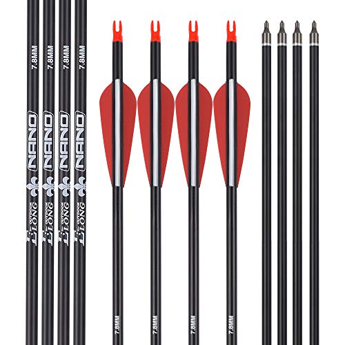image for TY Archery 26 inch Carbon Arrow Hunting Arrows with 100 Grain Removabl