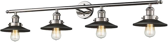 Innovations Lighting 215 Pc M6bk Railroad 4 Light 44 Inch Polished Chrome Vanity Light Wall Light Amazon Com