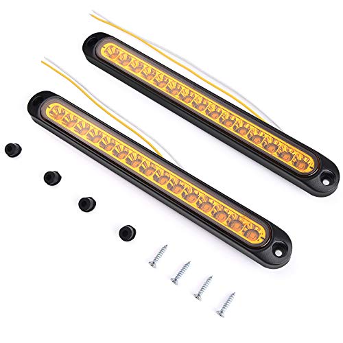 MICTUNING 2Pcs 10 Inch 15 LED Trailer Identification Light Bar Strip