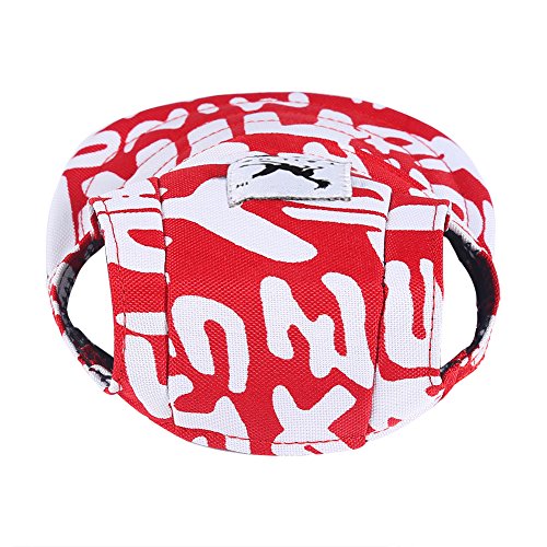 CALIFORNIA CADE ELECTRONIC Cade Pet Baseball Cap/Dogs Sport Hat/Visor Cap with Ear Holes for Small Dogs (Red White Letters-L)