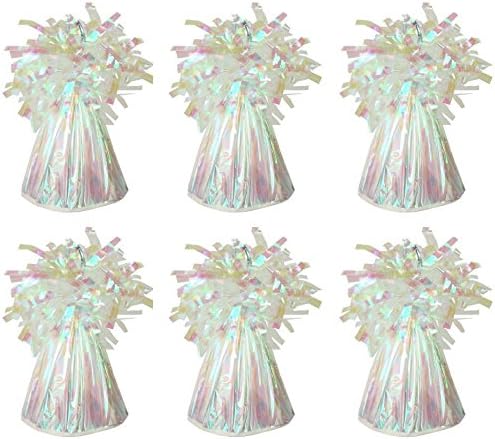 Balloon Weights 6 Pack Iridescent Foil, Suitable for Helium Balloons at Birthdays Parties, Events, Weddings & Celebrations