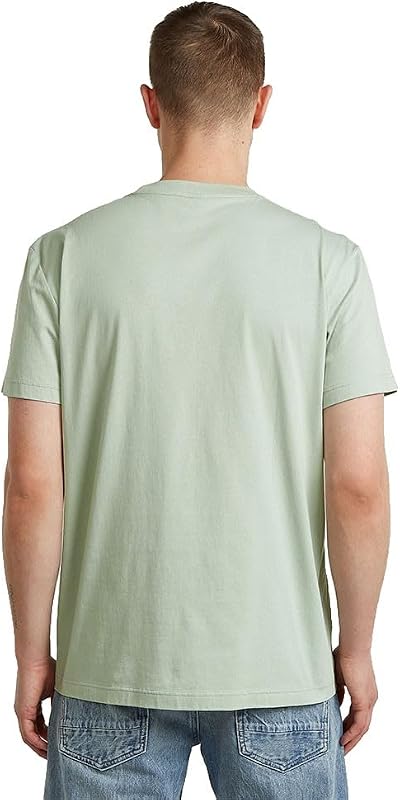 Raw C.V. Camiseta Base-s para Hombre, Color Verde (Pale Green D16411-336-c199), XL