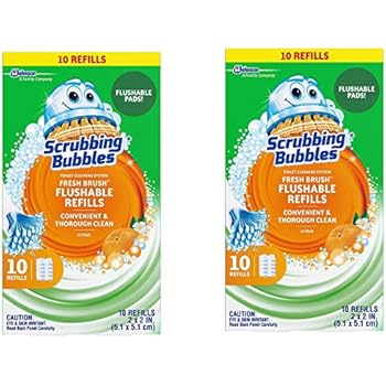 Fresh Brush Flushables Refill, Citrus Action Scent, 10 Count Each