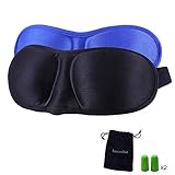 Sleep Mask Eye Mask For Sleeping, 3D Sleeping Mask With 2 Pack, Best Cover For Nap Or Travel, Comes In A Carry Pouch, Includes Ear Plugs, Travel Pouch For Men, Women, Kids