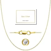 925 Sterling Silver & 14K Gold over Silver 1.0mm and 0.8mm Box Chain Necklace Strong Necklace for Women Available in 7 Lenghts