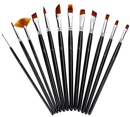 12 pcs paint brush set for acrylic ,oil and watercolor …
