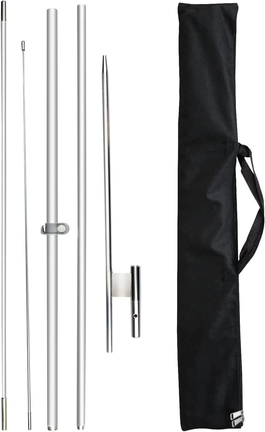 Flagpole Hardware - FSFLAG Swooper Flag Hardware, Feather Flag Pole Set with Ground Spike, Swooper Flag Pole Set for Advertising 11Ft