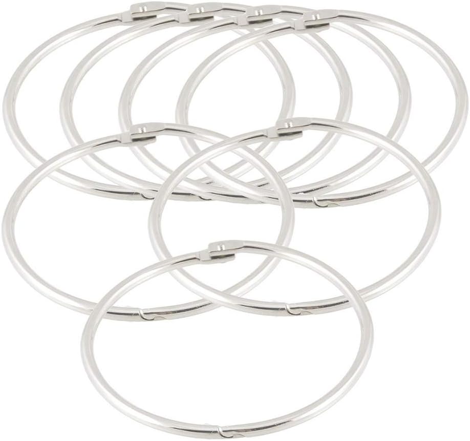 Hemore 7 Pcs Loose Leaf Rings 88mm 3.5 Metal Loose Leaf Rings Binder Keyrings for Scrapbooking Book Stationery Office Supplies