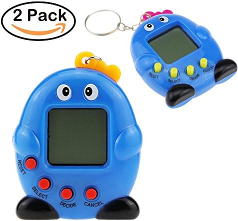 Digital Virtual Pet Electronic Game Machine Keychain Toy for Kids, Set of 2
