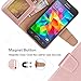 Arae Wallet Case Compatible for Samsung Galaxy Grand Prime with Wrist Strap and [4-Slots] ID&Credit Cards Pocket (Rosegold)