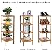BEWISHOME Bamboo Bathroom Shelf - Adjustable - 4 Tier DIY Multifunctional Utility Storage Rack Plant Flower Stand Shelving Unit 13