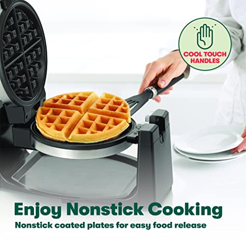 BELLA Classic Rotating Belgian Waffle Maker with Nonstick Plates
