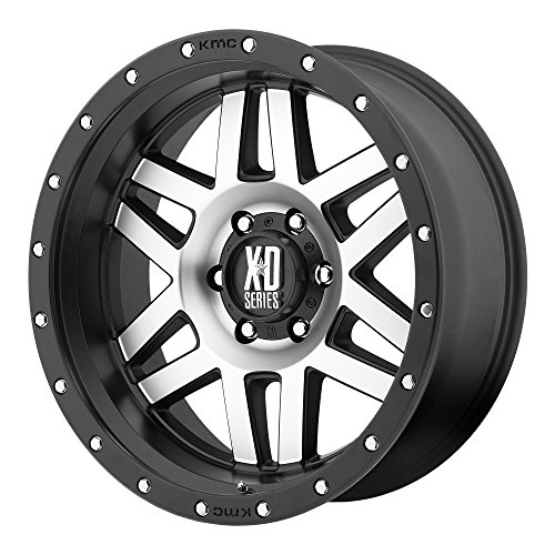 XD Series by KMC Wheels XD128 Machete Satin Black Wheel with Machined Face and Black Reinforcing Ring (18x9