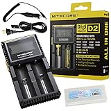 Bundle:Nitecore D2 Charger 2015 New Smart Universal Charger with EASTSHINE EB182 Battery Box Car Adapter