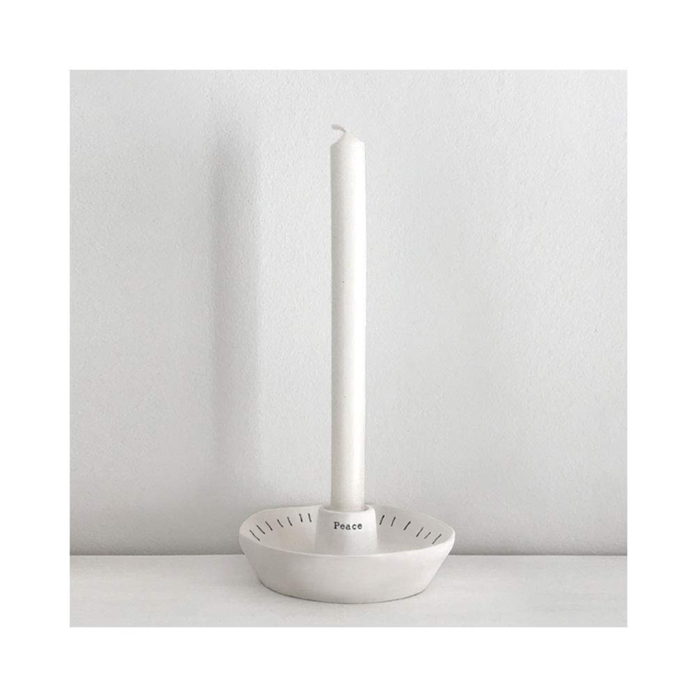 East of India Porcelain Candle Holdepeace