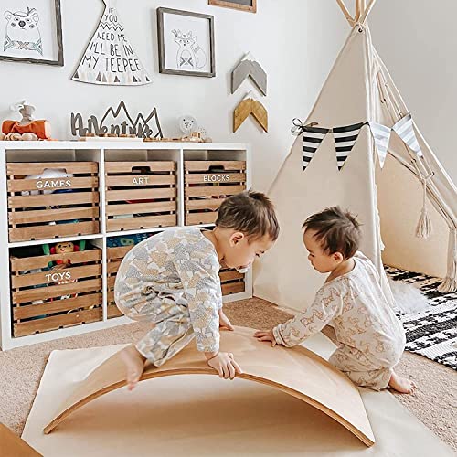 FUNNY SUPPLY Wooden Balance Board Wobble Board Preschool Learning Kid