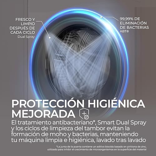 X 5 HWD100-BP16357US Lavadora Secadora, Capacidad 10KG+6KG, Motor Inverter, WIFI, Tecnología Antibacterias, Refresh, Inicio diferido, DetectorKG, 60CM Ancho, 1600 RPM, 16 programas, Blanco