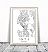 MotivatedWallArt Seattle Map Print Seattle Poster Seattle Map of Seattle City Map Posters Washington Print Washington Modern Map Art Black and White Minimalist Poster Scandinavian Poster 8x10