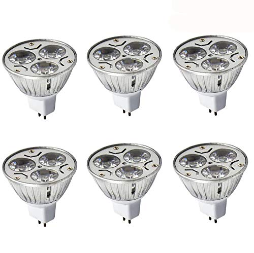 JKLcom MR16 3W LED Bulbs MR16 3W 12V Warm White 2700K Not Dimmable 60 Degree Beam Angle LED Spotlight Bulbs for Landscape Recessed Lighting,35W Halogen Bulbs Equivalent,6 Pack