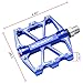BONMIXC Flat Bike Pedals Sealed Bearing Alloy Pedals Mountain Bike Large Platform Bicycle Pedals 9/16 (Blue)