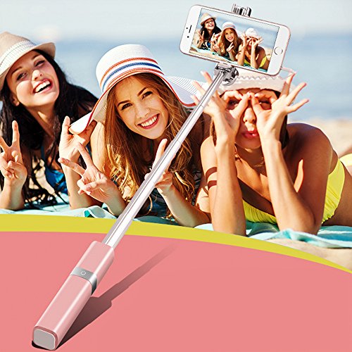 Selfie Stick, ProCIV Portable Selfie Sticks for iPhone 6 6s Plus 5s Samsung S7 S6 S5 S4 Note 2 3 4 5 Android Smart Phones Pocket Size (Pink)