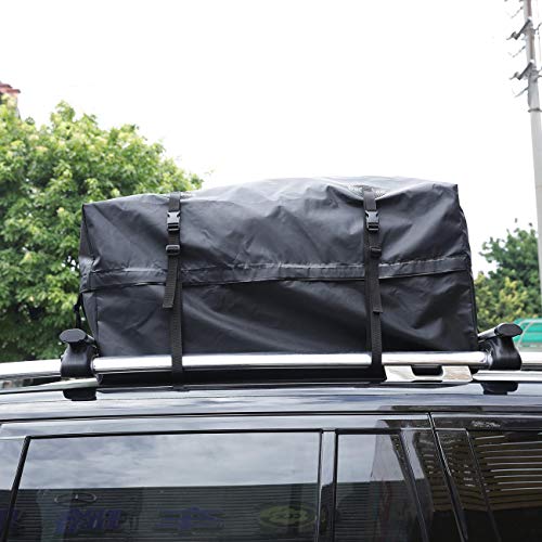 AUXMART Rooftop Cargo Bag, Car Top Carriers for Vehicles with Racks (15 Cubit Feet) - Made from Waterproof Industrial-Grade Heavy-Duty 500D PVC Tarpaulin - Thumbnail 2