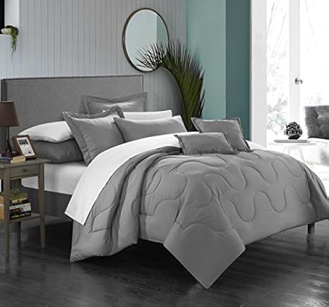 Buy Chic Home Donna 7 Piece Comforter Set Minimalist Solid Color