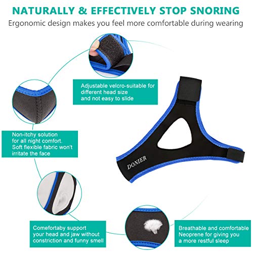 Anti Snoring Devices Chin Strap [Upgraded 2019], Snoring Solution Snore Stopper Anti Snoring Chin Strap for CPAP Users, Anti Snoring Devices Stop Snoring Sleep Aid Snore Reducing Aids for Men Women - Thumbnail 4