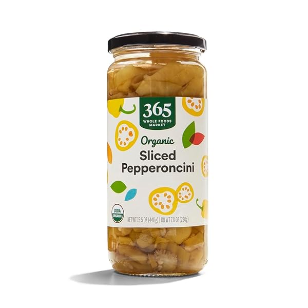 365 BY WHOLE FOODS MARKET, ORGANIC GOLDEN PEPPERONCINI, SLICED, 15.5 OUNCE