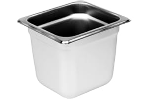 Tiger Chef 6-inch 1/6 Sixth Size Stainless Steel Anti-Jam Steam Table Pans 3-Pack