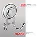 HASKO accessories - Powerful Vacuum Suction Cup Hooks Holder for Towel, Robe and Loofah - Stainless Steel Hook for Bathroom and Kitchen (Chrome)