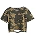 SweatyRocks Women's Summer Short Sleeve Tee Distressed Ripped Crop T-shirt Tops