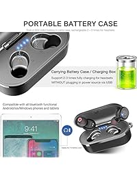 TOZO T10 TWS Bluetooth 5.0 Auriculares ?True Wireless Stereo?Auriculares IPX8 resistente al agua en el oído inalámbrico de carga Caso integrado micrófono auriculares Premium sonido con graves profundos para correr deporte