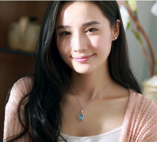 fasherati love drift bottles blue heart crystal pendant necklace for girls