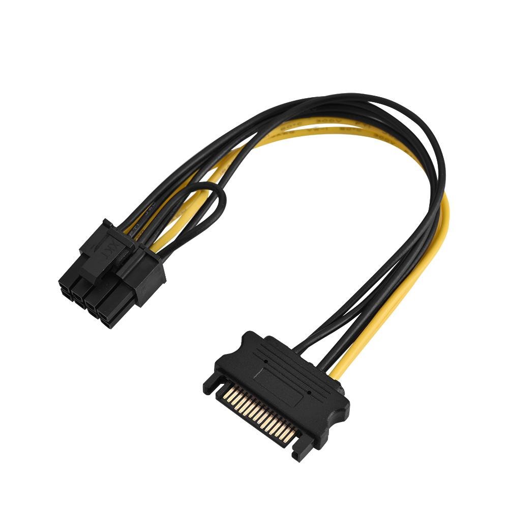 Kafuty 20cm Single SATA Cable SATA to PCI-E Power Adapter, 15-pin Male to 8-pin Female, for PC Video Card Power Supply