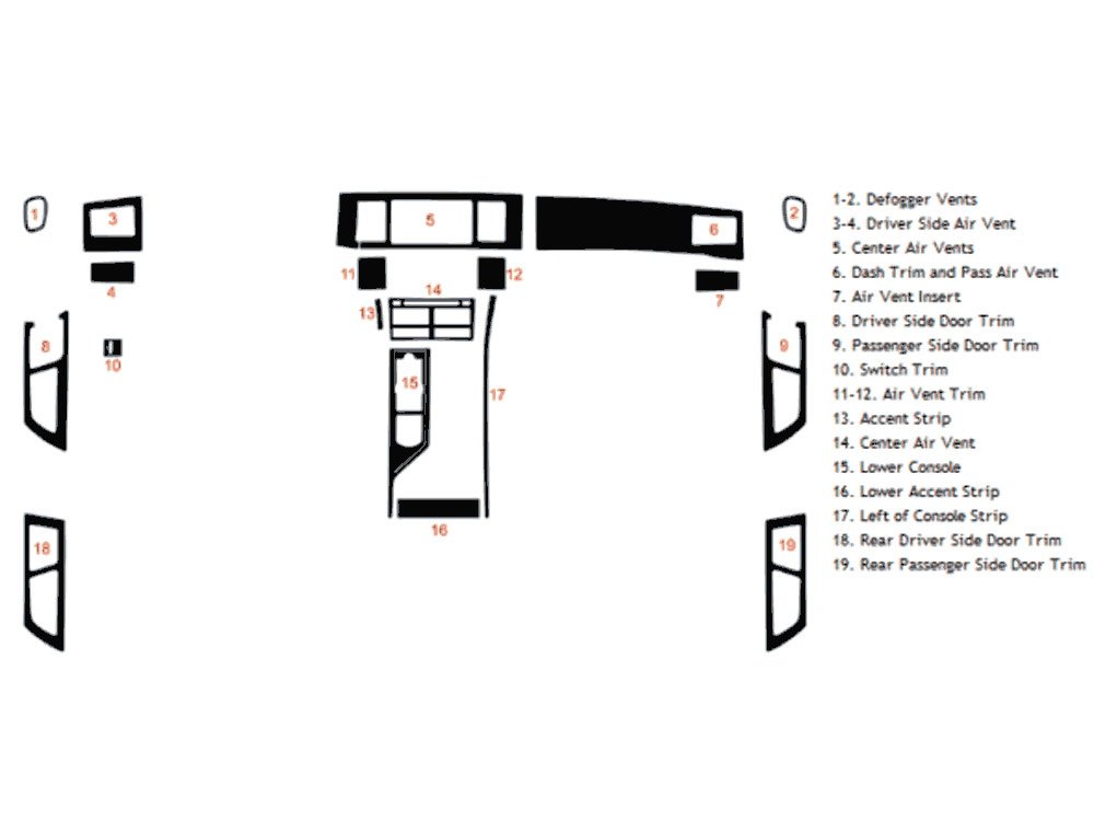 Rdash Dash Kit Decal Trim for Jaguar XF 2009-2011 - Carbon Fiber 4D (Blue)