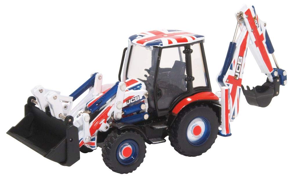 Oxford Diecast 1:76 JCB 3CX Eco Backhoe Loader Union Jack livery Collectable model 763CX002