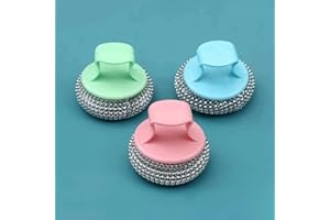 Stainless Steel Wool Scrubber with Handle Removable Cleaning Brush Heavy Duty Dish Scrubber for Cleaning Cast Iron, Dishes, K