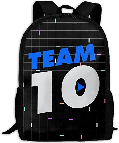 Team 10 Jake Paul Blue Logo Fashion Backpack College School Laptop Bag Daypack Travel Shoulder Bag For Unisex White