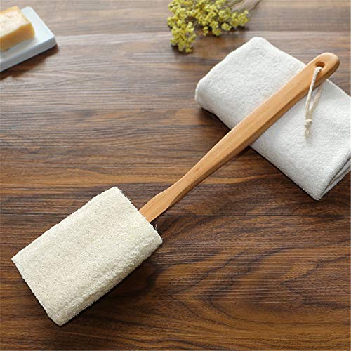 Shower Brush with 100% Natural Loofah, Body Brushes Perfect for Exfoliating, Bath Loofahs Brush with Removable dual-purpose long Handle