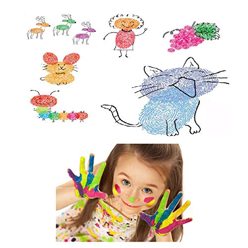 MoloTAR 8 Colors Rainbow Washable Large Ink Pads for Rubber Stamps Kids (Pack of 8)