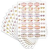 Leinuosen 432 Pieces 8 Sheets Essential Oil Labels Colorful Oval and Round Labels 216 Essential Oil Bottles Stickers and 216 Cap Stickers