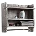 MyGift 3 Tier Wall Mounted Rustic Torched Wood Bathroom Storage Shelves, Wooden Floating Shelf Toilet Paper Holder Rack with 23 Inch Wide Towel Hanging Bar