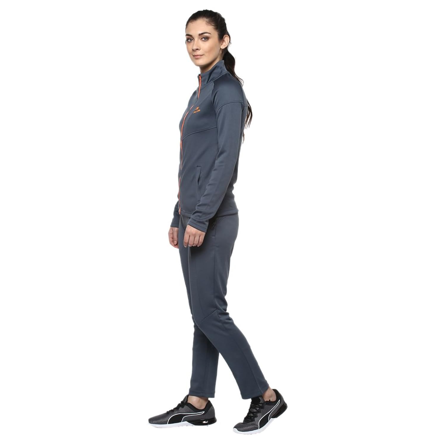 alcis womens zip through neck solid track suit