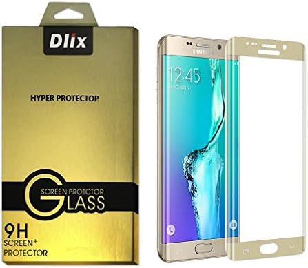 S7 Edge Tempered Glass Screen Protector 3D 360° Full Cover for Samsung Ultra Touch Sensitivity, 9H Anti-scratch, Anti-finger printer, Bubble-free-Gold