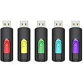 Aiibe 128GB Flash Drive 5 Pack 128GB USB Flash Drives Thumb Drive 128 GB USB Drive USB 2.0 Memory Sticks Jump Drives 128G (5 Pack, Red Green Cyan Yellow Purple)