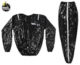 Planet Fitness Full Body Sauna Sweat Suit for Weight Loss & Exercise with Antimicrobial Microban Technology for Men and Women, M/L, XL/XXL, Black