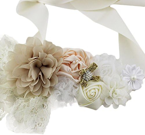 Women Maternity Belt Pearl Flower Photo Prop Bridal Wedding Sash