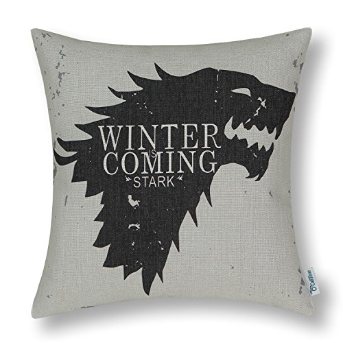 CaliTime Cushion Cover Throw Pillow Shell 18 X 18 Inches, A Game of Thrones Houses Badages, Stark